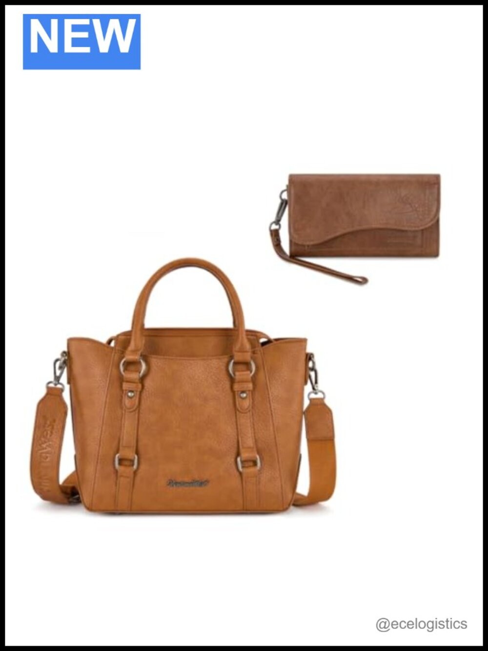 Small Tote Bag with Large Phone Wristlet Wallet RFID Vegan Leather